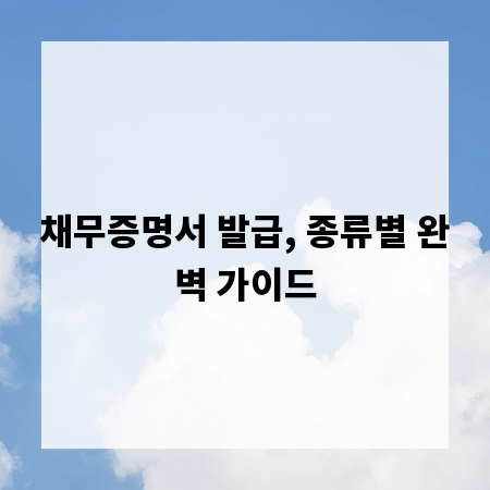 채무증명서 발급, 종류별 완벽 가이드