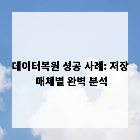 데이터복원 성공 사례: 저장 매체별 완벽 분석