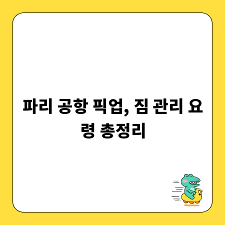 파리 공항 픽업, 짐 관리 요령 총정리