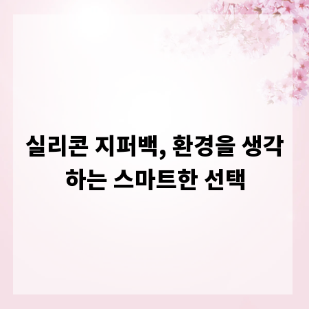 실리콘 지퍼백, 환경을 생각하는 스마트한 선택