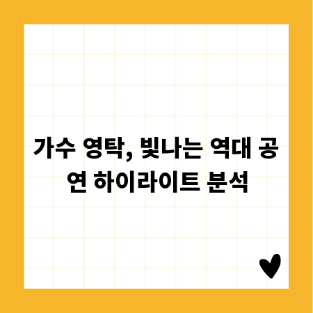 가수 영탁, 빛나는 역대 공연 하이라이트 분석