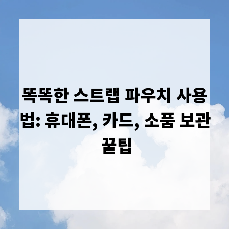 똑똑한 스트랩 파우치 사용법: 휴대폰, 카드, 소품 보관 꿀팁