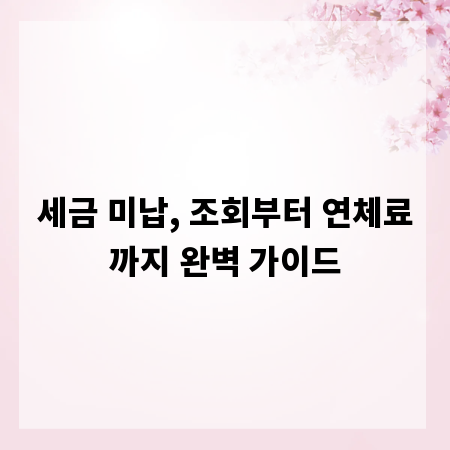 세금 미납, 조회부터 연체료까지 완벽 가이드