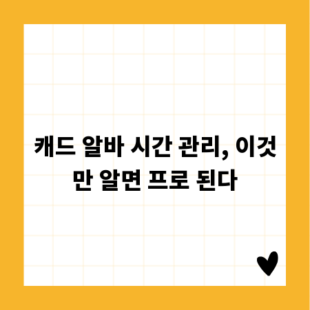 캐드 알바 시간 관리, 이것만 알면 프로 된다