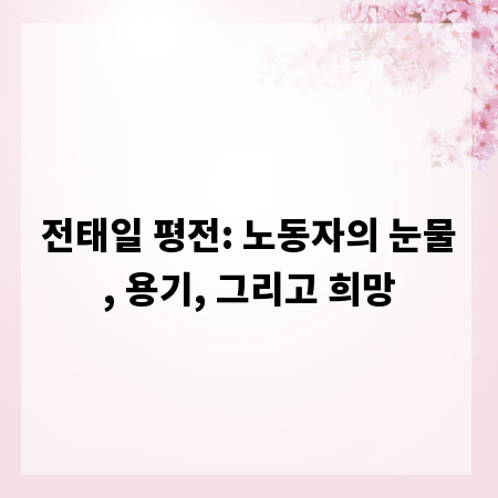 전태일 평전: 노동자의 눈물, 용기, 그리고 희망