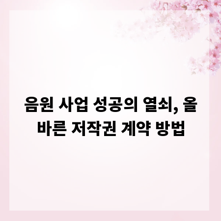 음원 사업 성공의 열쇠, 올바른 저작권 계약 방법