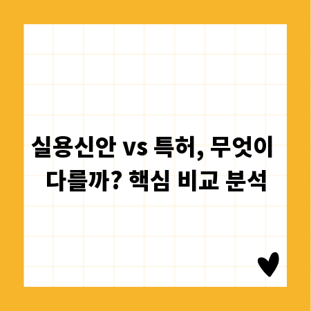 실용신안 vs 특허, 무엇이 다를까? 핵심 비교 분석