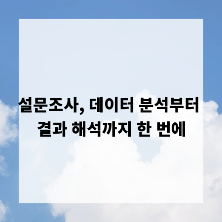 설문조사, 데이터 분석부터 결과 해석까지 한 번에