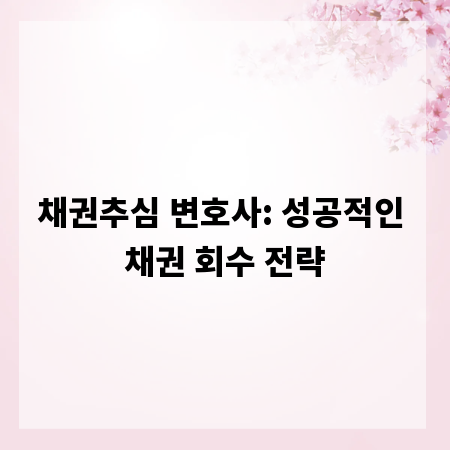 채권추심 변호사: 성공적인 채권 회수 전략