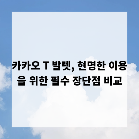 카카오 T 발렛, 현명한 이용을 위한 필수 장단점 비교