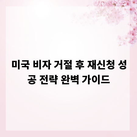 미국 비자 거절 후 재신청 성공 전략 완벽 가이드