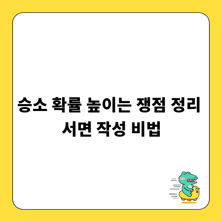 승소 확률 높이는 쟁점 정리 서면 작성 비법