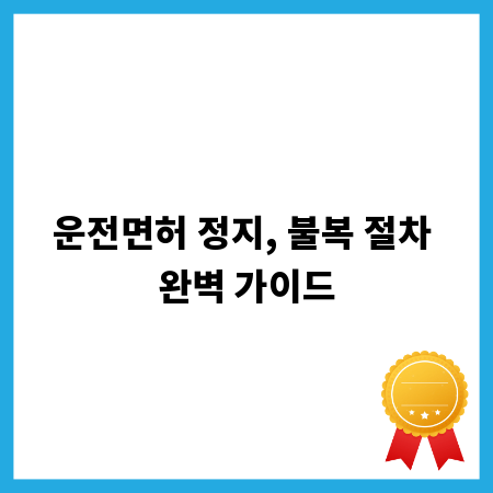 운전면허 정지, 불복 절차 완벽 가이드