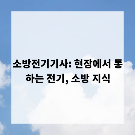 소방전기기사: 현장에서 통하는 전기, 소방 지식