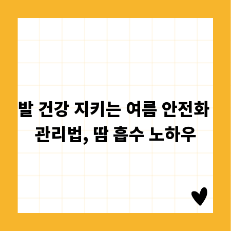 발 건강 지키는 여름 안전화 관리법, 땀 흡수 노하우