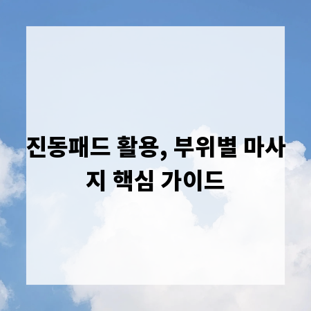 진동패드 활용, 부위별 마사지 핵심 가이드