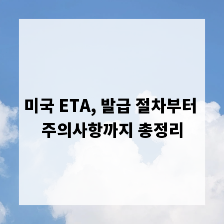 미국 ETA, 발급 절차부터 주의사항까지 총정리