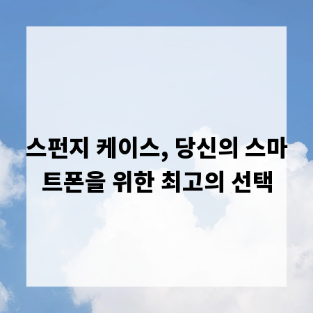 스펀지 케이스, 당신의 스마트폰을 위한 최고의 선택