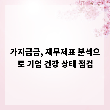 가지급금, 재무제표 분석으로 기업 건강 상태 점검