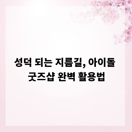 성덕 되는 지름길, 아이돌 굿즈샵 완벽 활용법