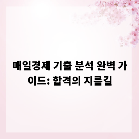 매일경제 기출 분석 완벽 가이드: 합격의 지름길