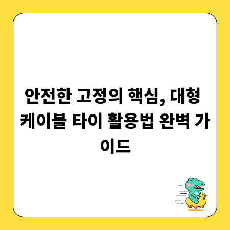 안전한 고정의 핵심, 대형 케이블 타이 활용법 완벽 가이드