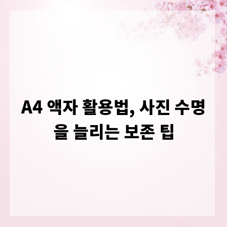 A4 액자 활용법, 사진 수명을 늘리는 보존 팁