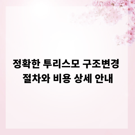 정확한 투리스모 구조변경 절차와 비용 상세 안내