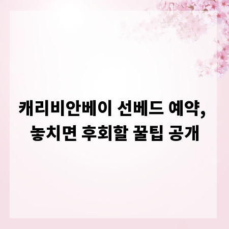 캐리비안베이 선베드 예약, 놓치면 후회할 꿀팁 공개