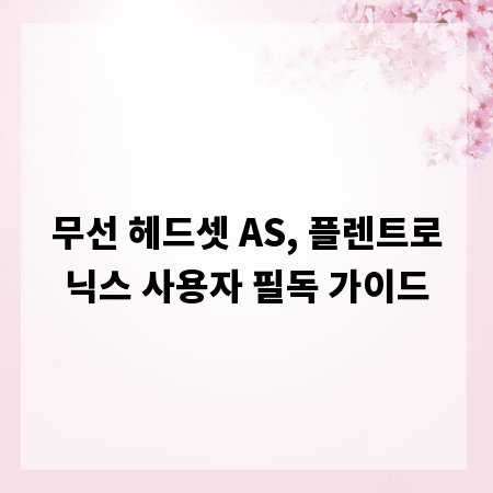 무선 헤드셋 AS, 플렌트로닉스 사용자 필독 가이드