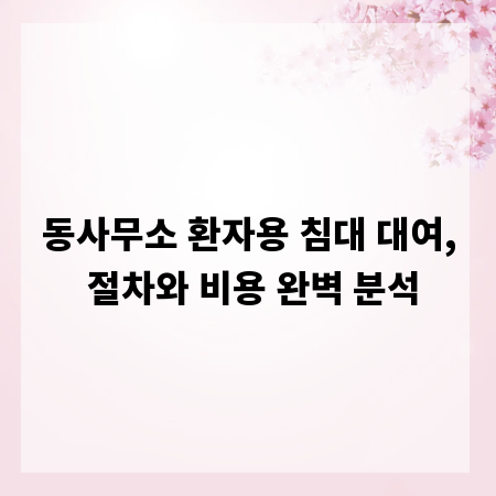 동사무소 환자용 침대 대여, 절차와 비용 완벽 분석