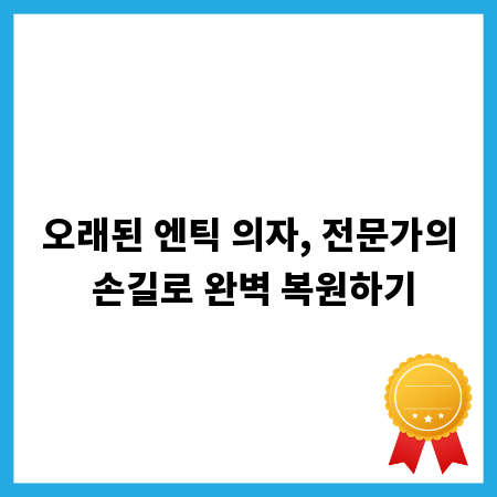 오래된 엔틱 의자, 전문가의 손길로 완벽 복원하기