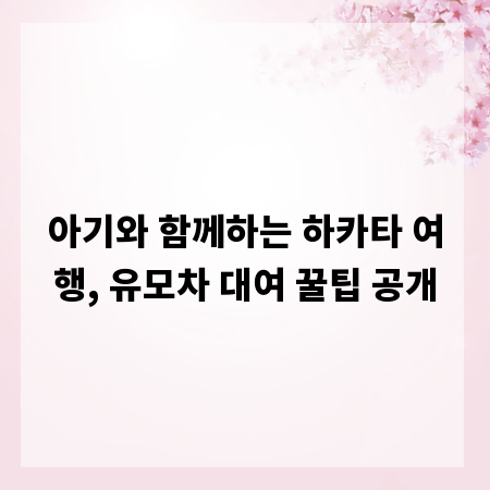 아기와 함께하는 하카타 여행, 유모차 대여 꿀팁 공개