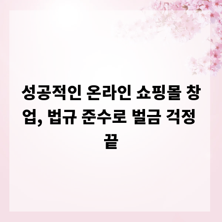 성공적인 온라인 쇼핑몰 창업, 법규 준수로 벌금 걱정 끝