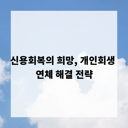 신용회복의 희망, 개인회생 연체 해결 전략