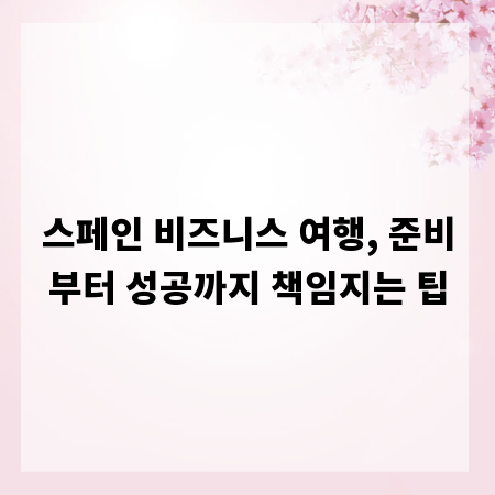 스페인 비즈니스 여행, 준비부터 성공까지 책임지는 팁