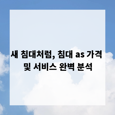새 침대처럼, 침대 as 가격 및 서비스 완벽 분석