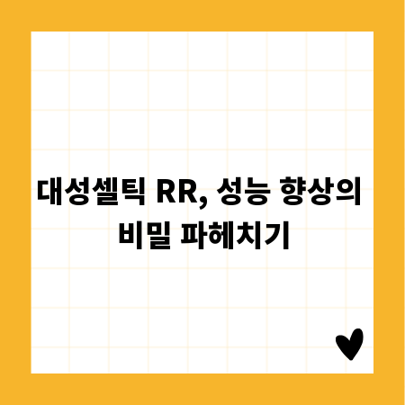 대성셀틱 RR, 성능 향상의 비밀 파헤치기
