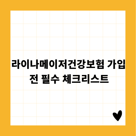 라이나메이저건강보험 가입 전 필수 체크리스트