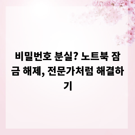 비밀번호 분실? 노트북 잠금 해제, 전문가처럼 해결하기
