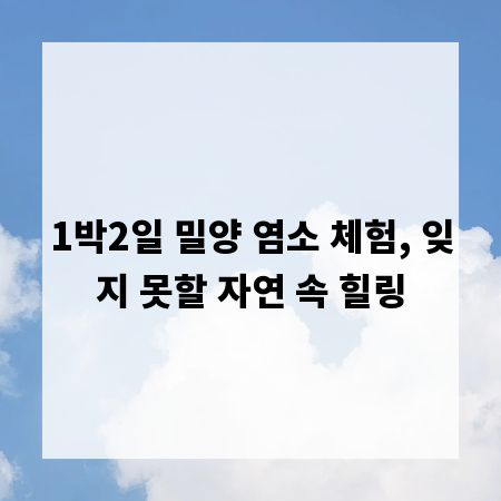 1박2일 밀양 염소 체험, 잊지 못할 자연 속 힐링