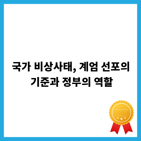 국가 비상사태, 계엄 선포의 기준과 정부의 역할