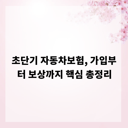초단기 자동차보험, 가입부터 보상까지 핵심 총정리