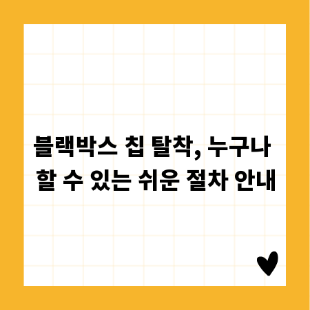 블랙박스 칩 탈착, 누구나 할 수 있는 쉬운 절차 안내