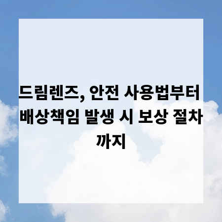 드림렌즈, 안전 사용법부터 배상책임 발생 시 보상 절차까지