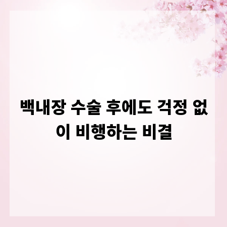 백내장 수술 후에도 걱정 없이 비행하는 비결