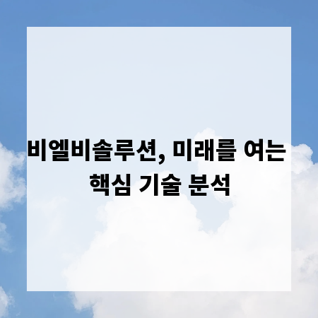 비엘비솔루션, 미래를 여는 핵심 기술 분석