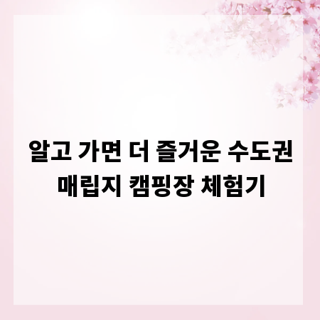 알고 가면 더 즐거운 수도권매립지 캠핑장 체험기