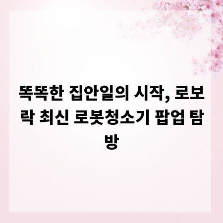 똑똑한 집안일의 시작, 로보락 최신 로봇청소기 팝업 탐방